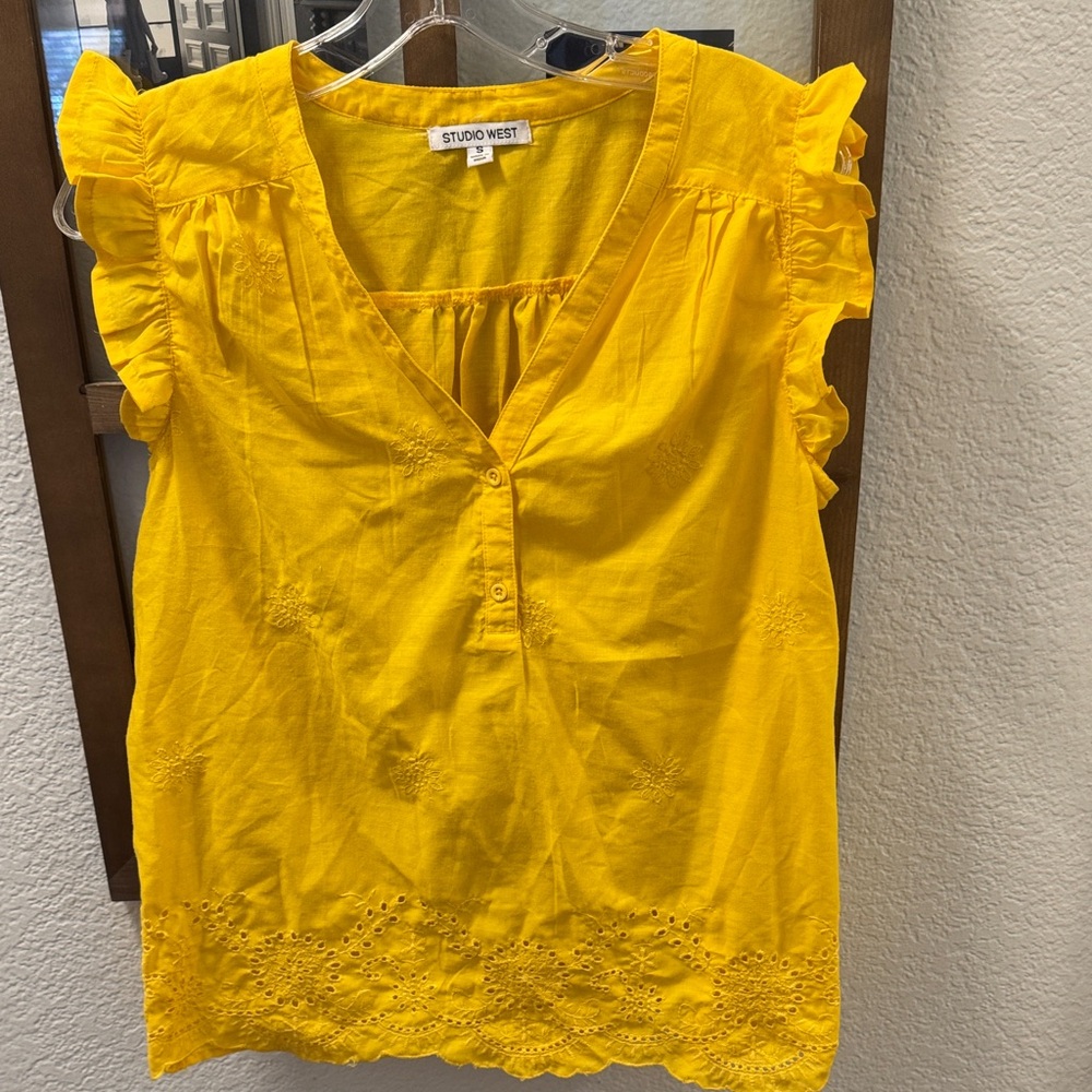 Studio West Sunflower Yellow Blouse